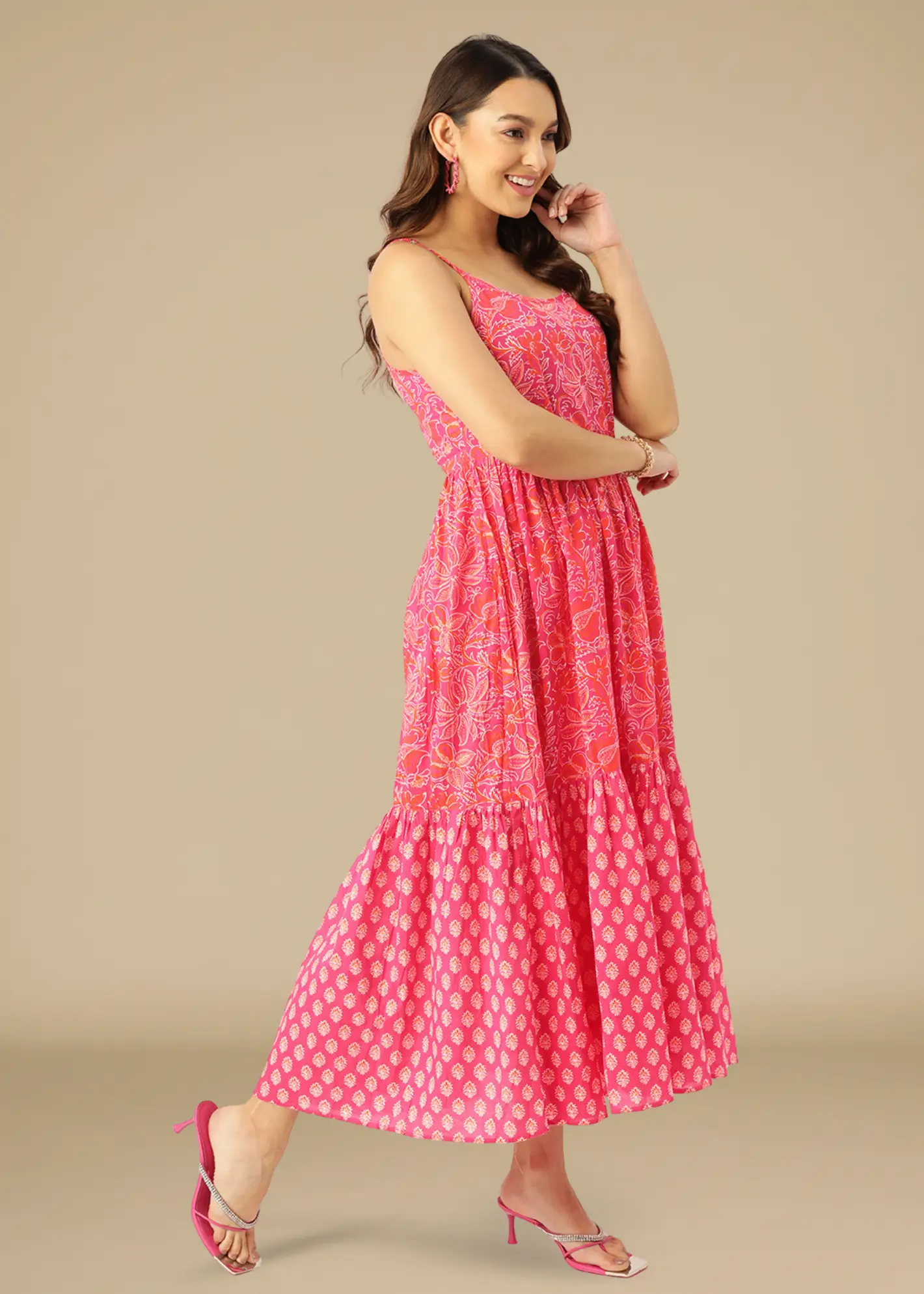 Rose Garden Charm Handblock Dress - feylora