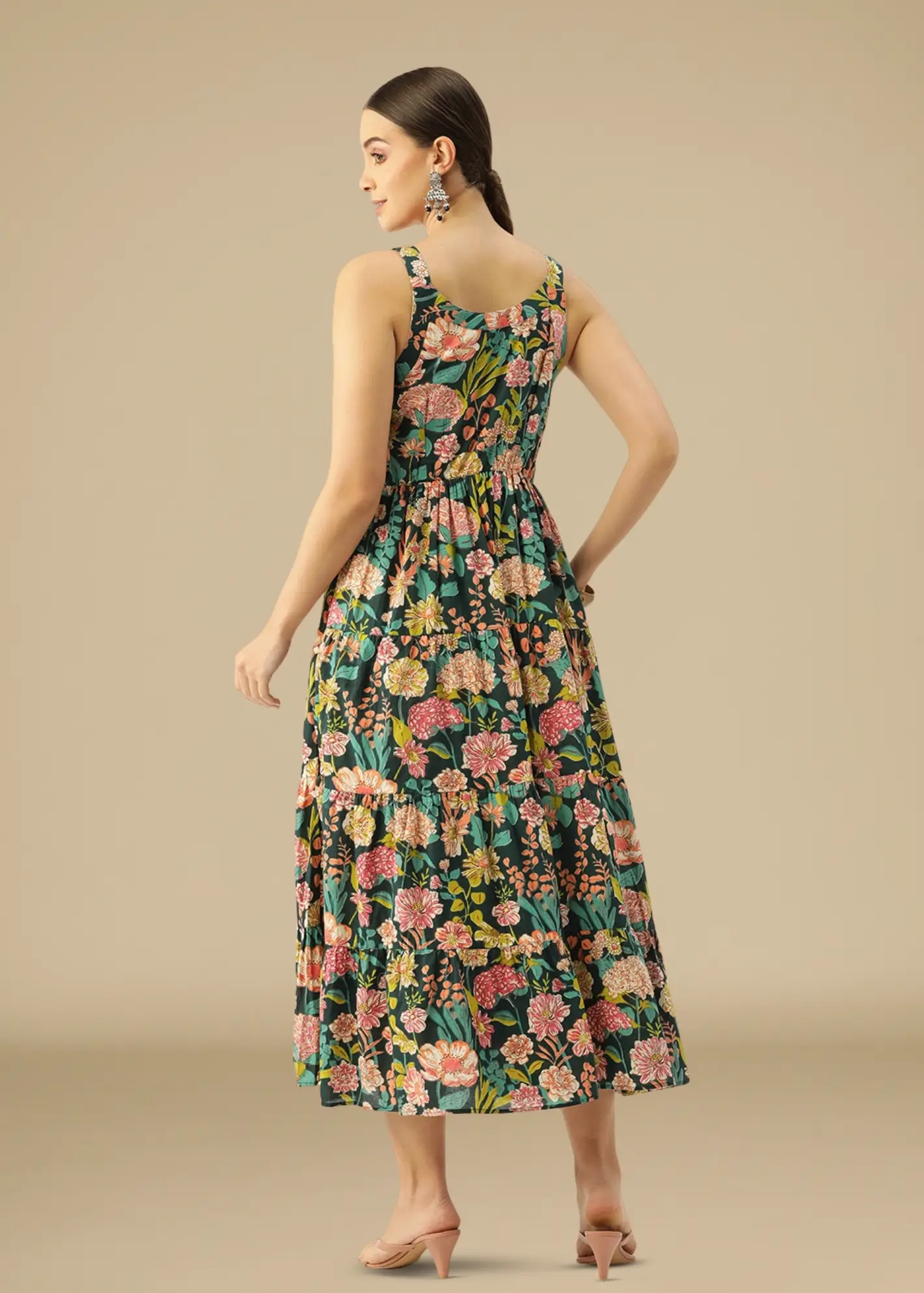 Boho Floral Cotton Bohemian Maxi Dress feylora