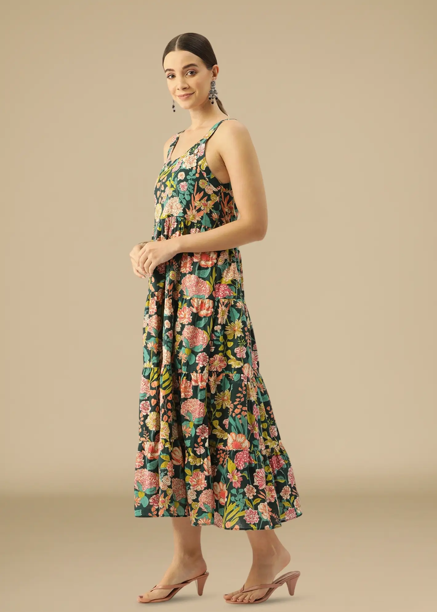 Boho Floral Cotton Bohemian Maxi Dress feylora